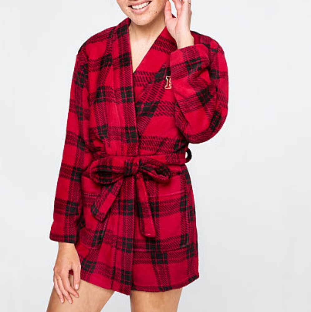🕊 Super Soft! Victoria's Secret Pink - Red Robe - Picture 2 of 4